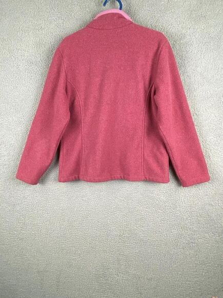 Cabelas Sweatshirt Womens Medium Pink Fleece 1/4 Zip Jacket - Picture 9 of 11